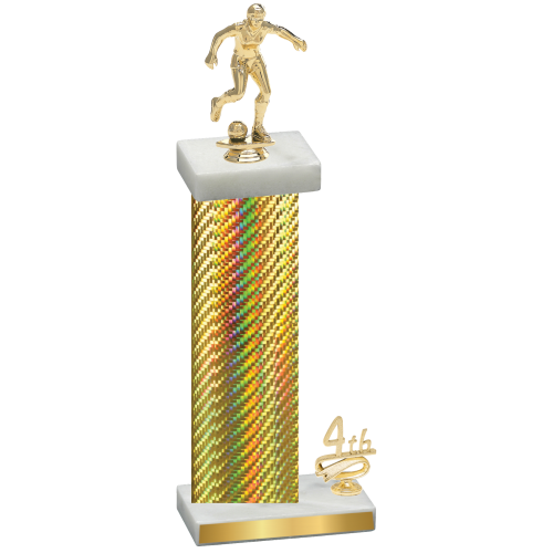 Accented Single Gold Carbon Fiber Fourth Place Soccer Trophy