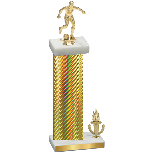 Accented Single Gold Carbon Fiber Victory Soccer Trophy