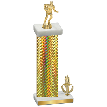 Accented Single Gold Carbon Fiber Victory Rugby Trophy