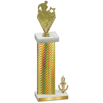 Accented Single Gold Carbon Fiber Victory Rugby Trophy