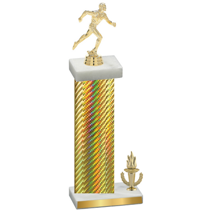 Accented Single Gold Carbon Fiber Victory Running Trophy