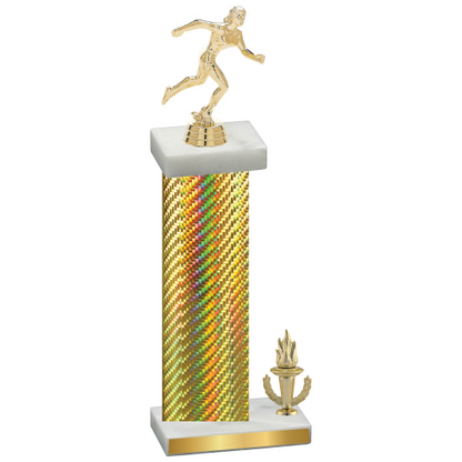 Accented Single Gold Carbon Fiber Victory Running Trophy