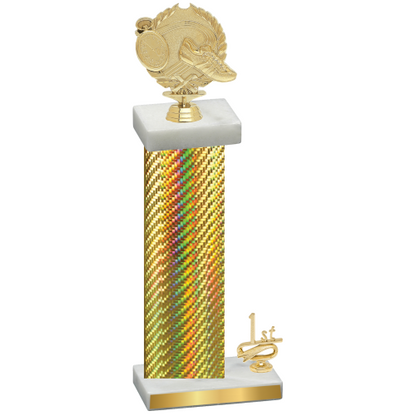 Accented Single Gold Carbon Fiber First Place Running Trophy