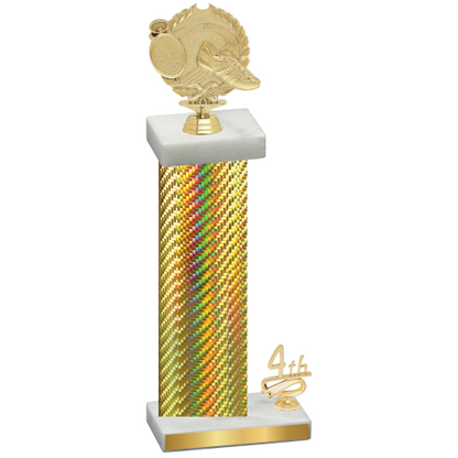 Accented Single Gold Carbon Fiber Fourth Place Running Trophy
