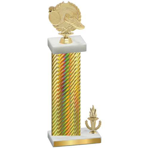 Accented Single Gold Carbon Fiber Victory Running Trophy