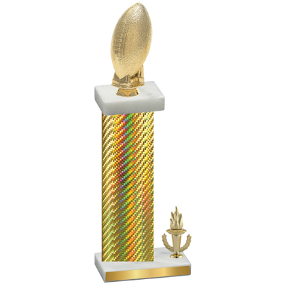 Accented Single Gold Carbon Fiber Victory Football Trophy