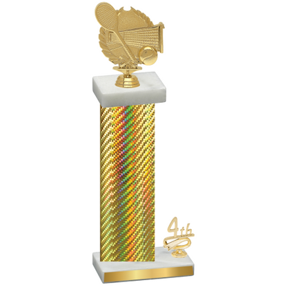 Accented Single Gold Carbon Fiber Fourth Place Tennis Trophy