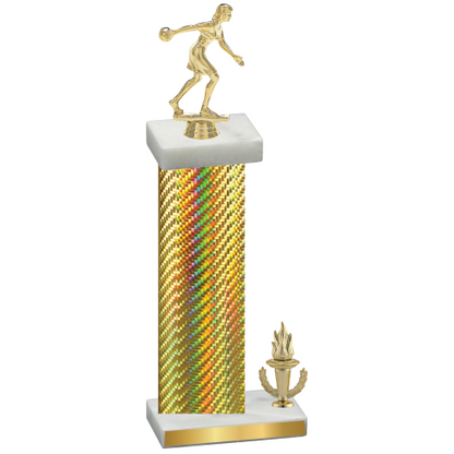 Accented Single Gold Carbon Fiber Victory Bowling Trophy