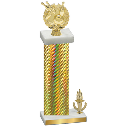 Accented Single Gold Carbon Fiber Victory Bowling Trophy