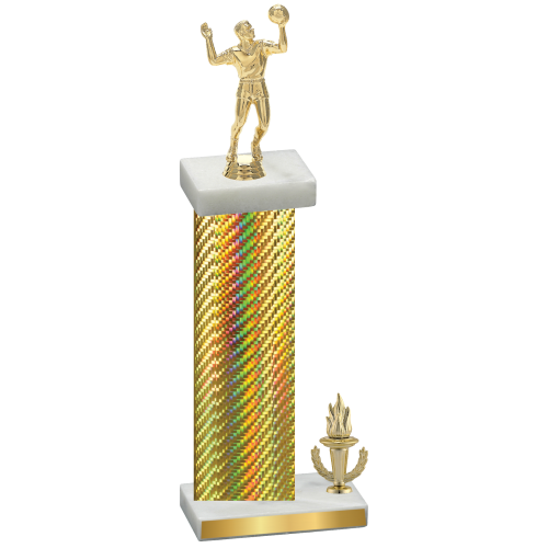 Accented Single Gold Carbon Fiber Victory Volleyball Trophy