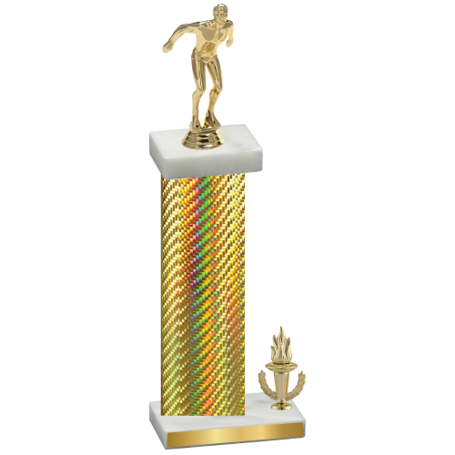 Accented Single Gold Carbon Fiber Victory Swimming Trophy