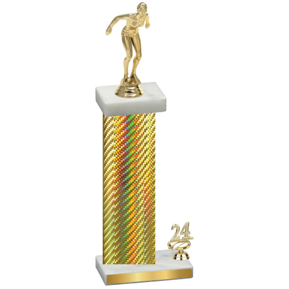 Accented Single Gold Carbon Fiber Year Tennis Trophy