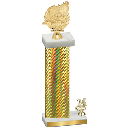 Accented Single Gold Carbon Fiber Year Swimming Trophy