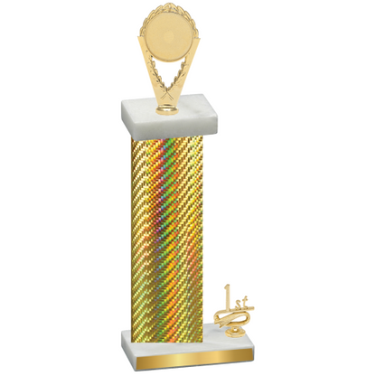 Accented Single Gold Carbon Fiber First Place Insert Trophy