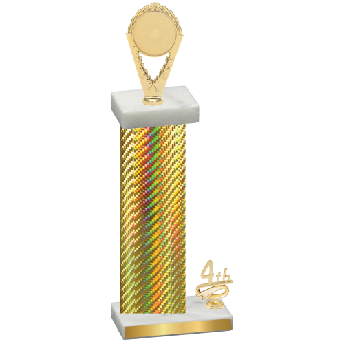 Accented Single Gold Carbon Fiber Fourth Place Insert Trophy