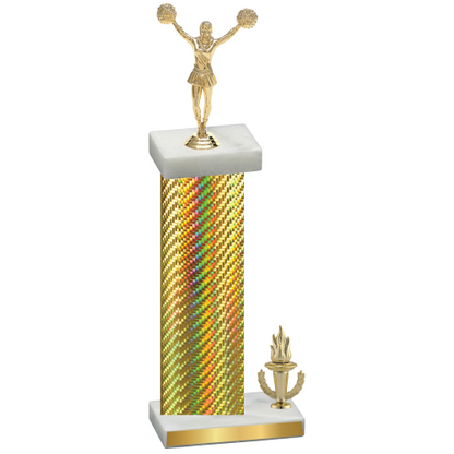 Accented Single Gold Carbon Fiber Victory Cheerleading Trophy