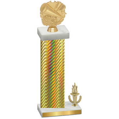 Accented Single Gold Carbon Fiber Victory Cheerleading Trophy