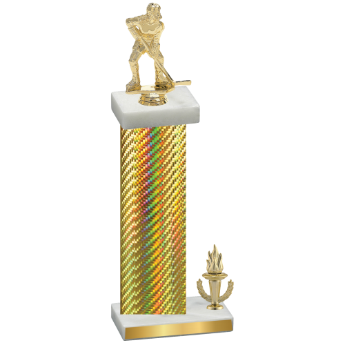 Accented Single Gold Carbon Fiber Victory Hockey Trophy