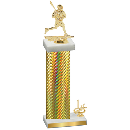 Accented Single Gold Carbon Fiber First Place Lacrosse Trophy