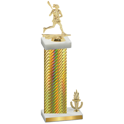 Accented Single Gold Carbon Fiber Victory Lacrosse Trophy