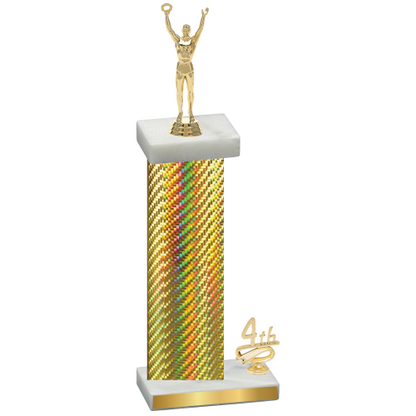 Accented Single Gold Carbon Fiber Fourth Place Victory Trophy