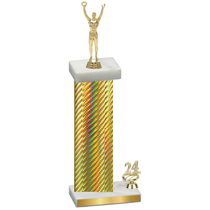 Accented Single Gold Carbon Fiber Year Victory Trophy