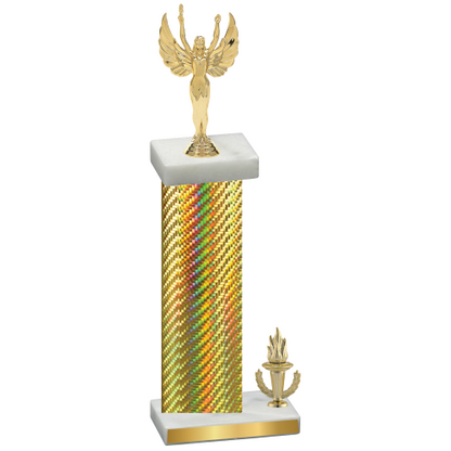 Accented Single Gold Carbon Fiber Victory Victory Trophy