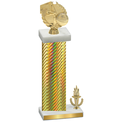 Accented Single Gold Carbon Fiber Victory Basketball Trophy