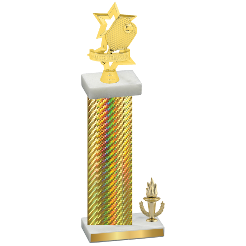 Accented Single Gold Carbon Fiber Victory Pickleball Trophy