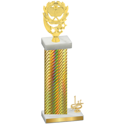 Accented Single Gold Carbon Fiber First Place Pickleball Trophy