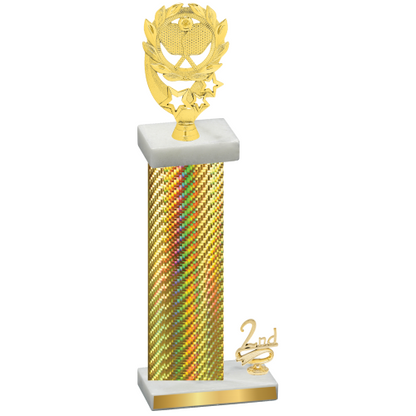 Accented Single Gold Carbon Fiber Second Place Pickleball Trophy