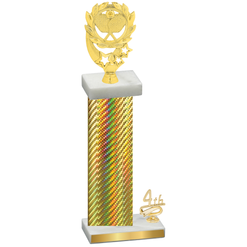 Accented Single Gold Carbon Fiber Fourth Place Pickleball Trophy