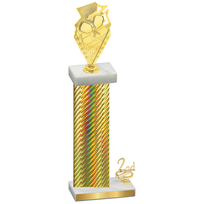 Accented Single Gold Carbon Fiber Second Place Pickleball Trophy