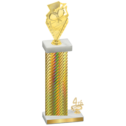 Accented Single Gold Carbon Fiber Fourth Place Pickleball Trophy