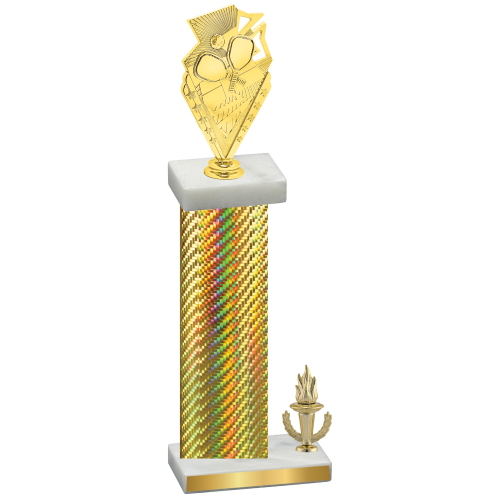 Accented Single Gold Carbon Fiber Victory Pickleball Trophy