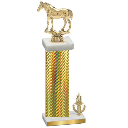 Accented Single Gold Carbon Fiber Victory Horses Trophy