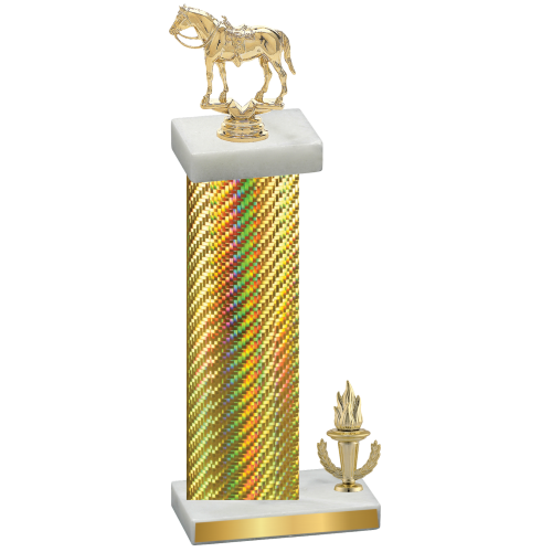 Accented Single Gold Carbon Fiber Victory Horses Trophy