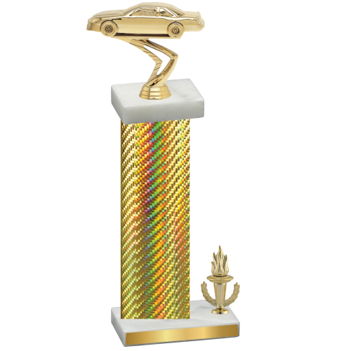 Accented Single Gold Carbon Fiber Victory Cars Trophy