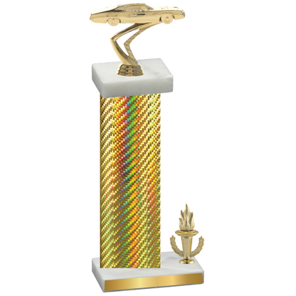 Accented Single Gold Carbon Fiber Victory Cars Trophy