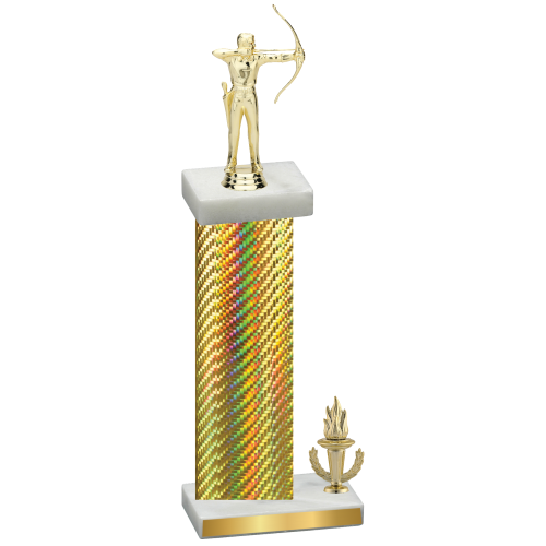 Accented Single Gold Carbon Fiber Victory Archery Trophy