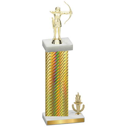 Accented Single Gold Carbon Fiber Victory Archery Trophy