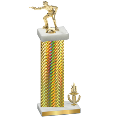 Accented Single Gold Carbon Fiber Victory Shooter Trophy