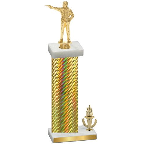 Accented Single Gold Carbon Fiber Victory Shooter Trophy