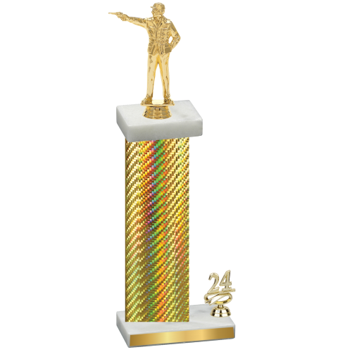 Accented Single Gold Carbon Fiber Year Shooter Trophy