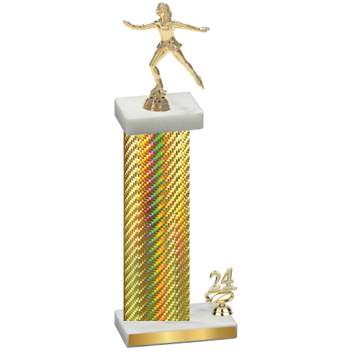 Accented Single Gold Carbon Fiber Year Skater Trophy