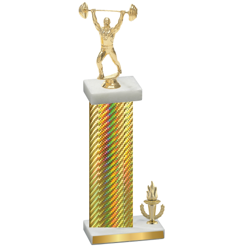 Accented Single Gold Carbon Fiber Victory Weights Trophy