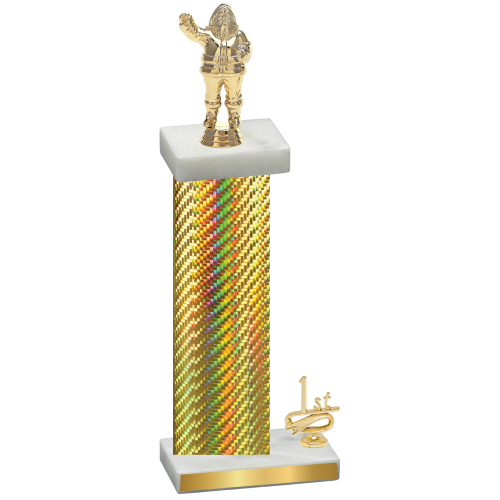 Accented Single Gold Carbon Fiber First Place Holiday Trophy