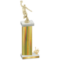 Accented Single Gold Carbon Fiber First Place Basketball Trophy