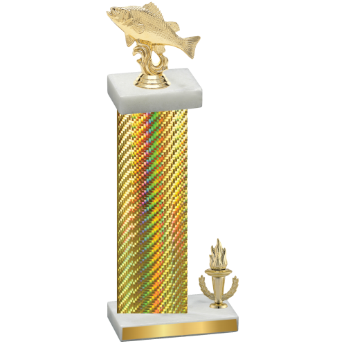 Accented Single Gold Carbon Fiber Victory Fishing Trophy