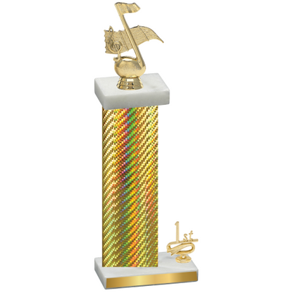 Accented Single Gold Carbon Fiber First Place Music Trophy